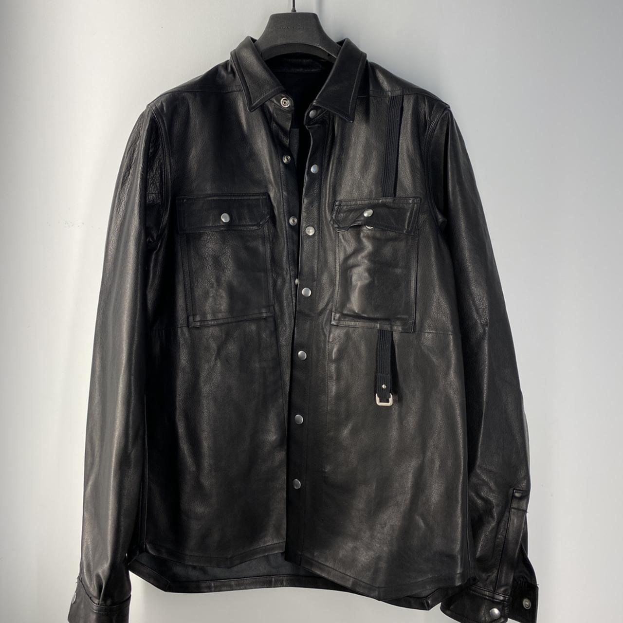 Rick owen leather jacket - Depop