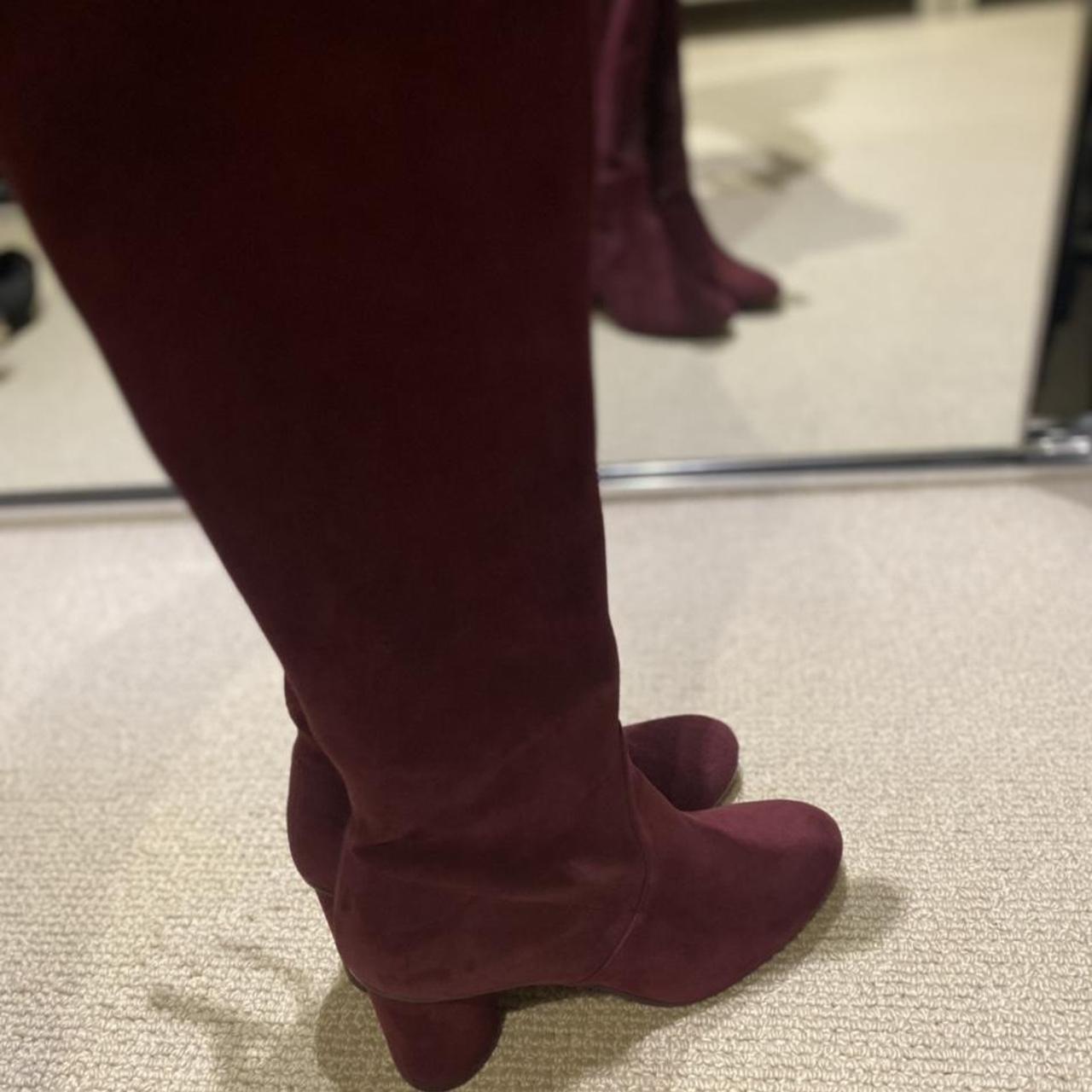 Suede over knee boots. Claret colour. Barely worn. Depop