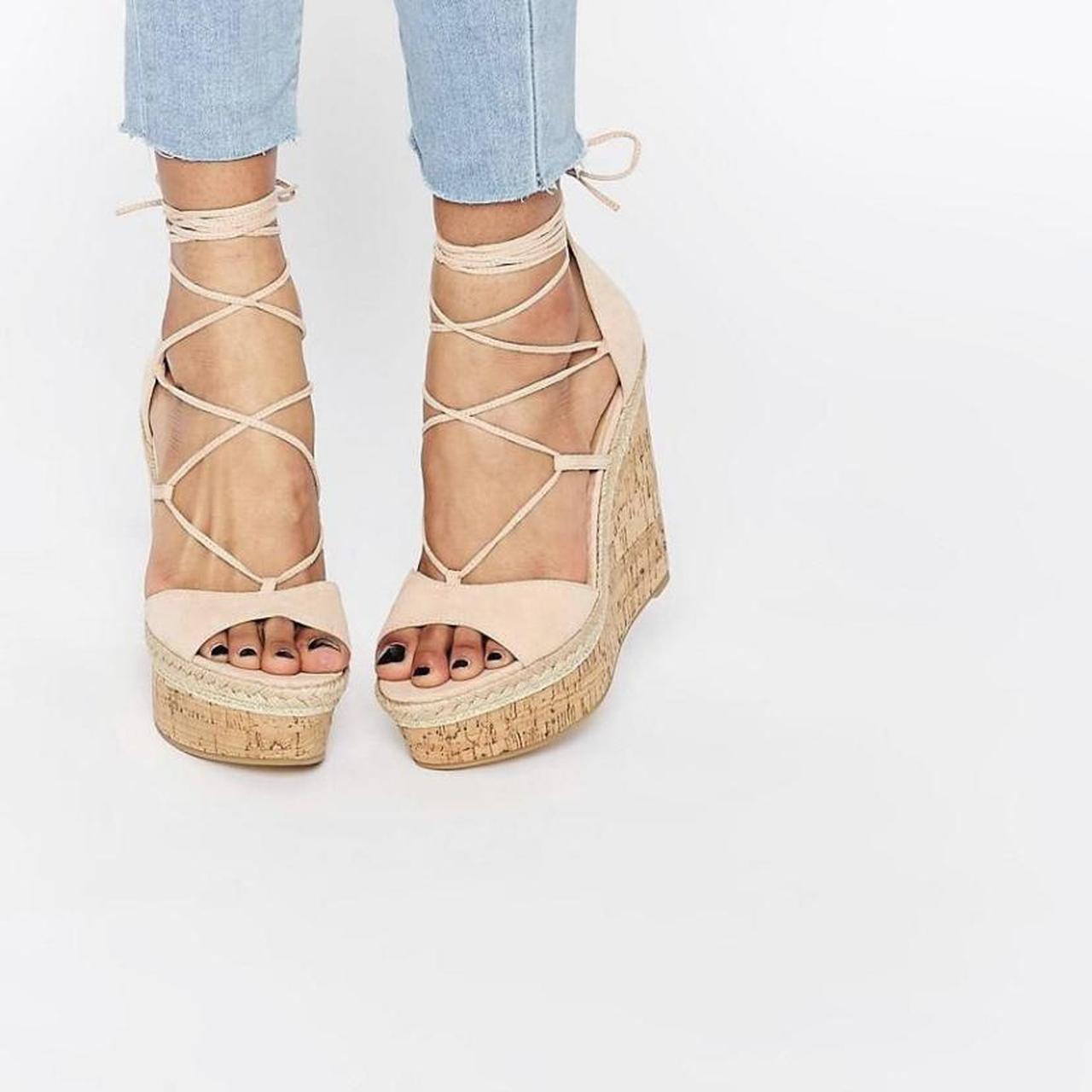 asos white wedges