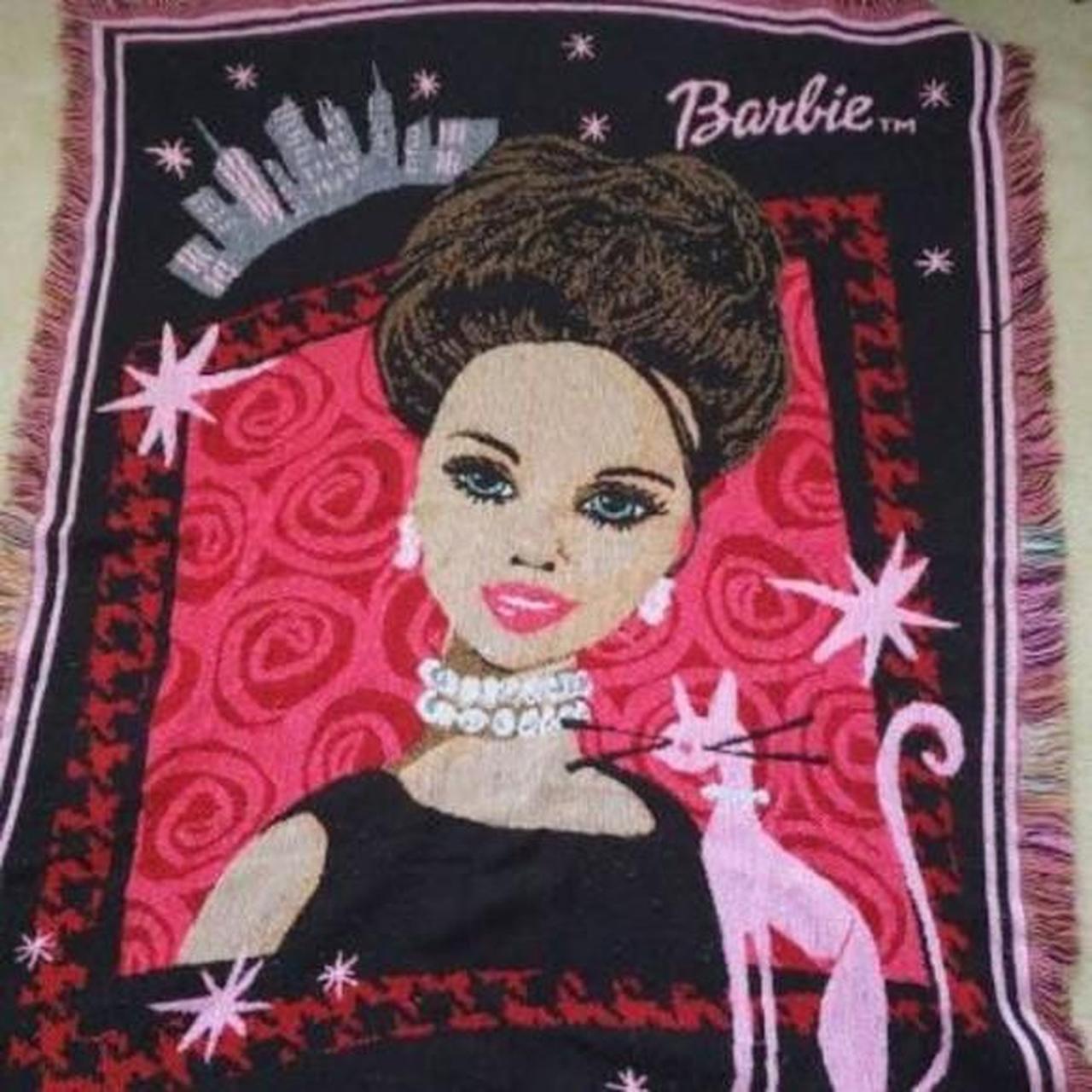 Vintage Barbie In The City Woven Tapestry Throw... Depop