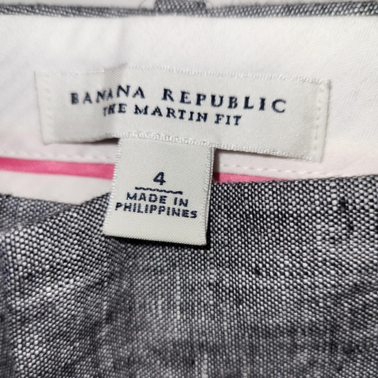 Banana Republic Linen Martin Fit Trousers Gray sz 4 NWT - Depop