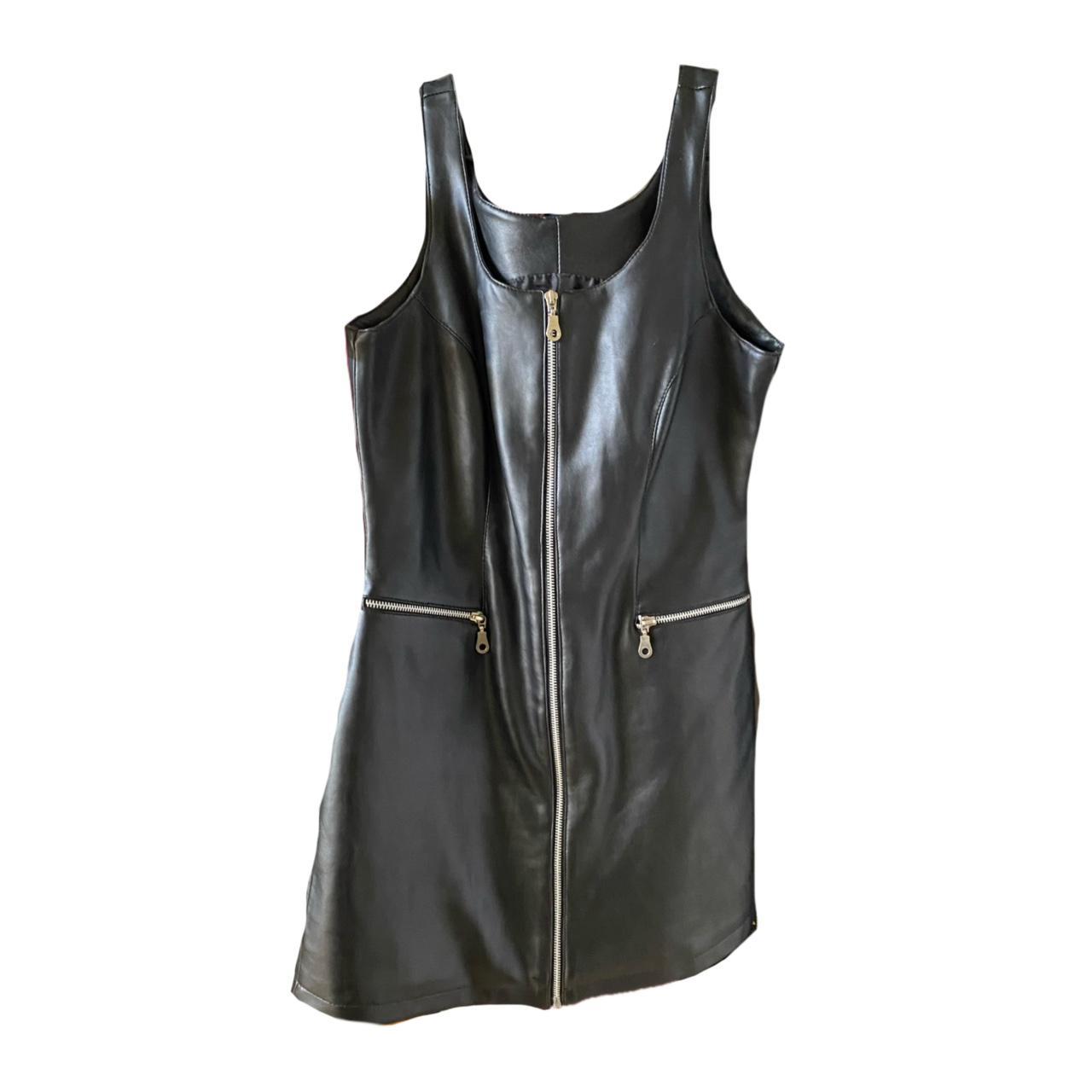 leather moto dress
