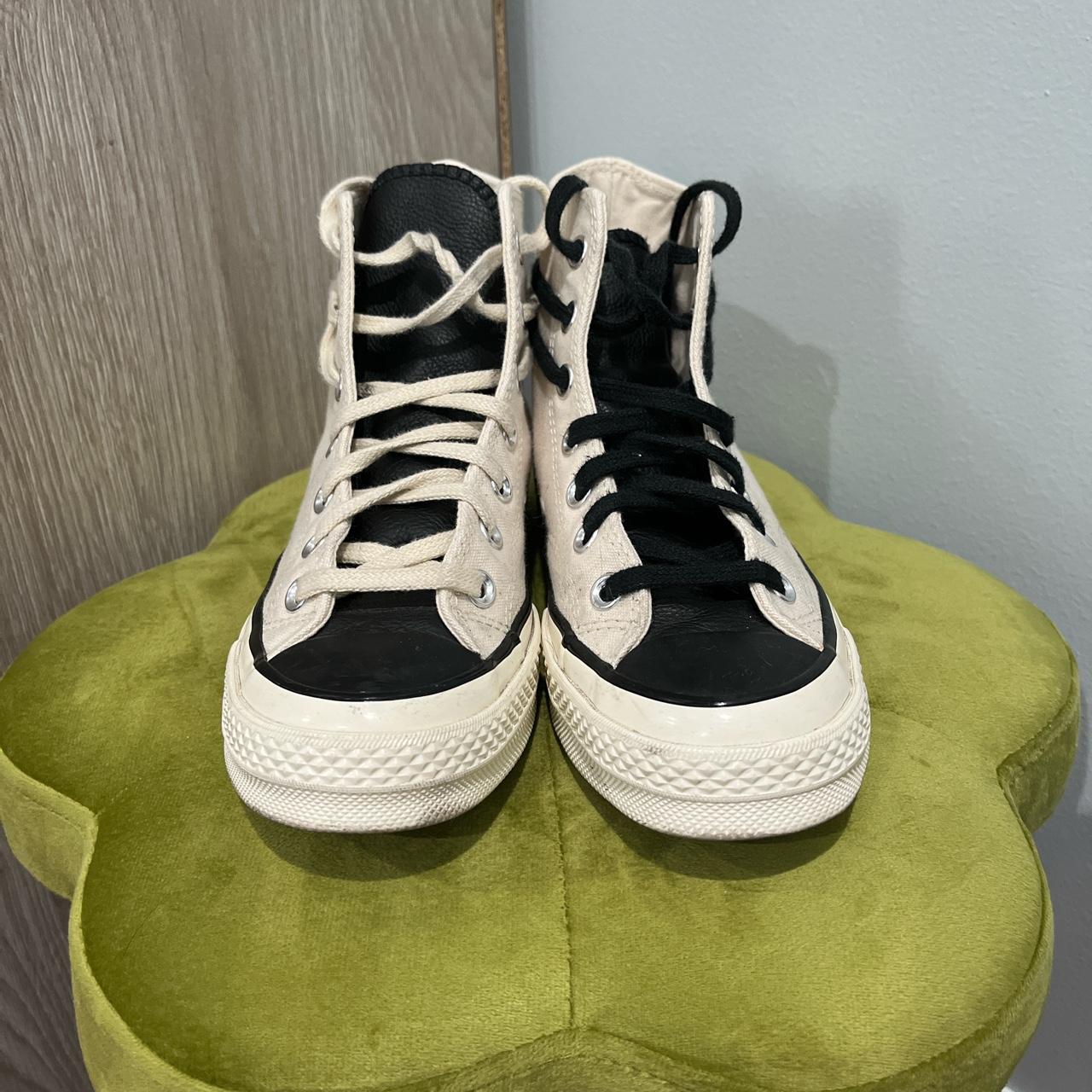 Fear of God Women's Cream and Black Trainers | Depop