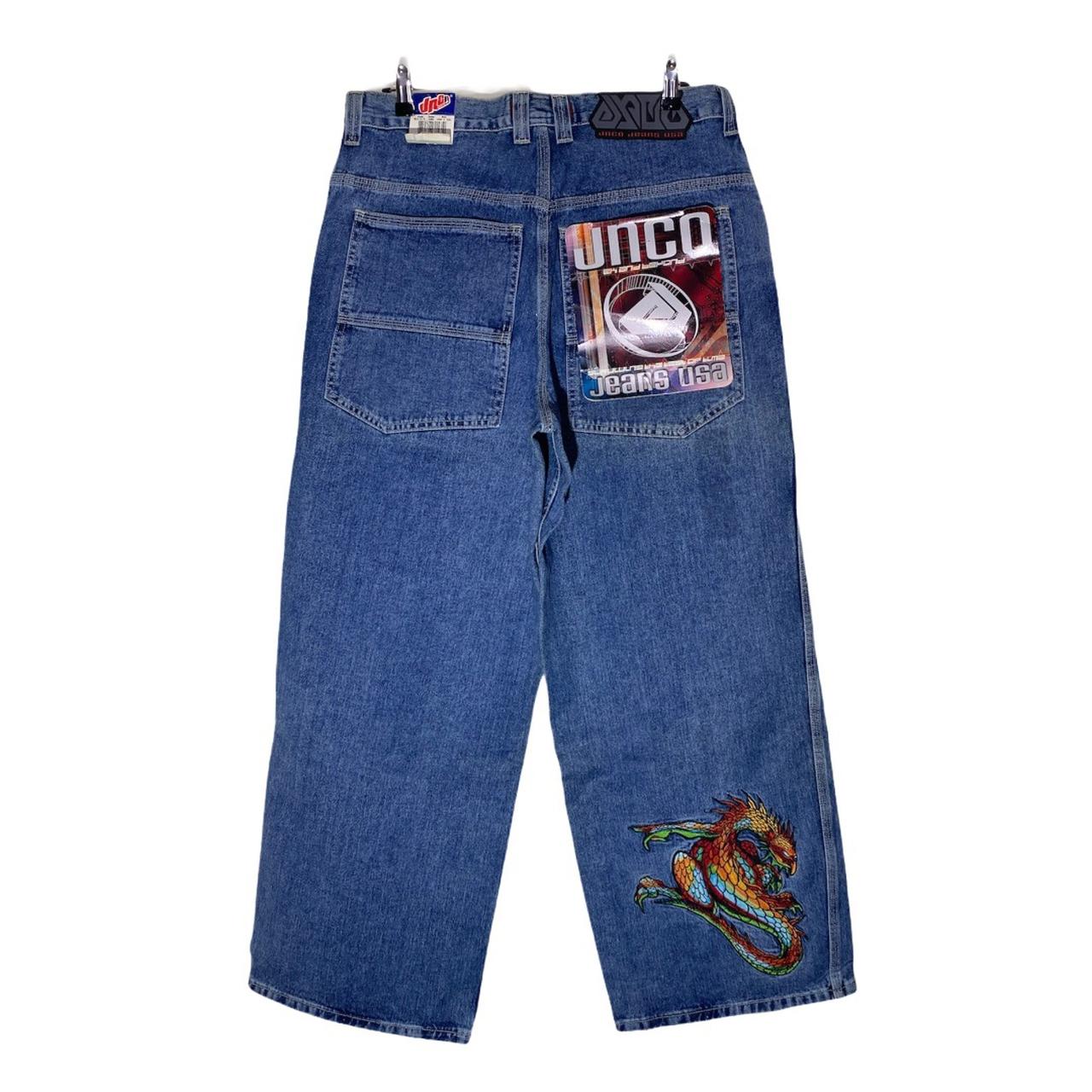 🐉 Vintage JNCO Los Angeles Dragon Embroidered Jeans... - Depop