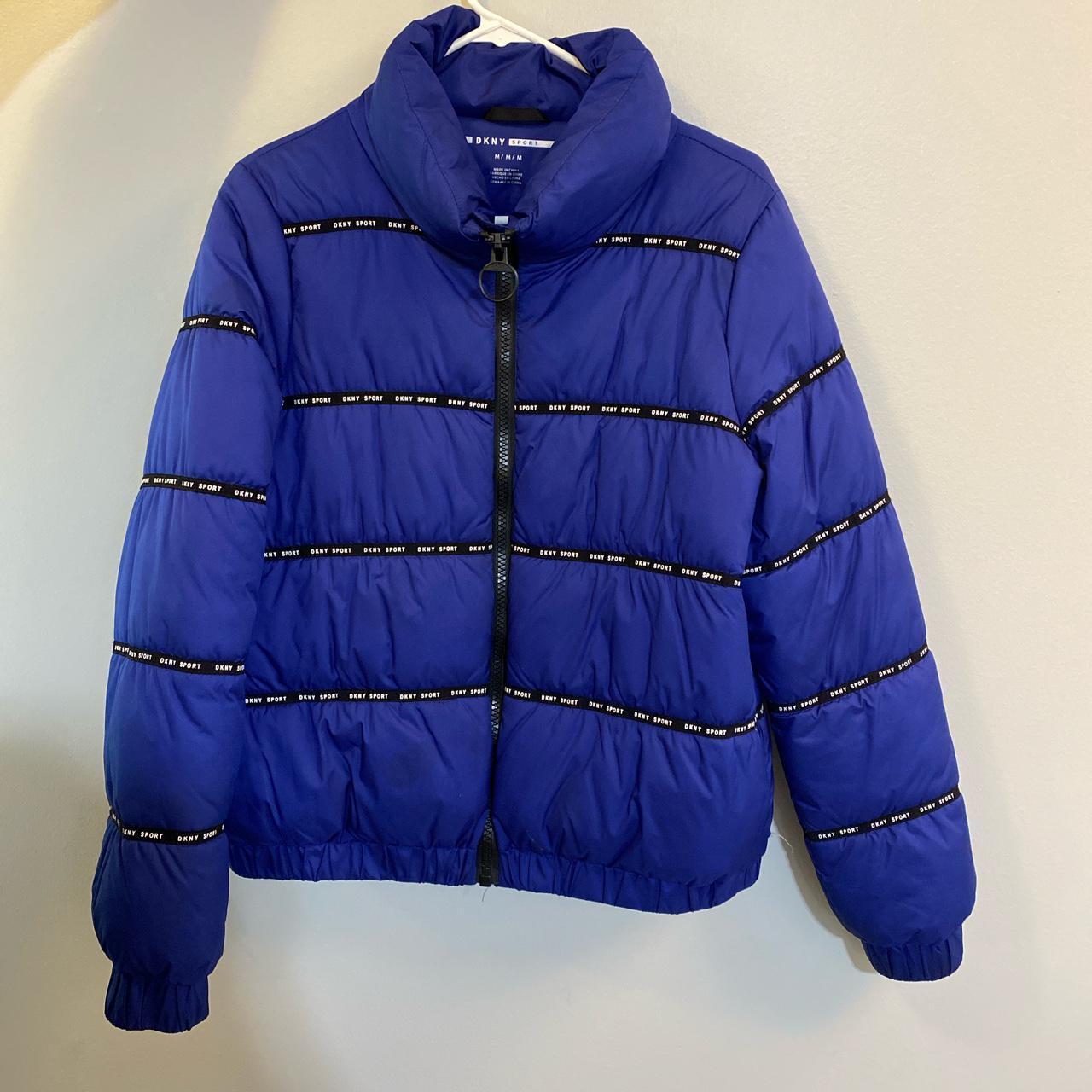 Dkny blue puffer coat in great condition Open to... - Depop