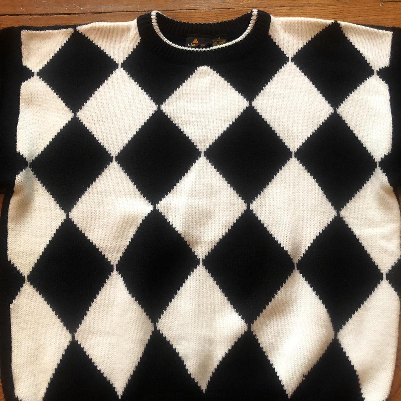 Product Image 3 - Black-and-white vintage checkerboard sweater from