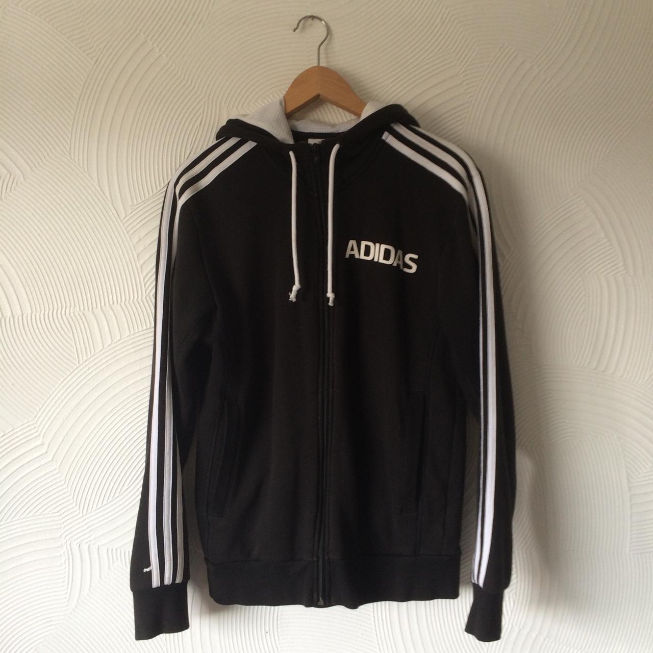 Adidas zip-up hoodie track jacket, vintage style,... - Depop