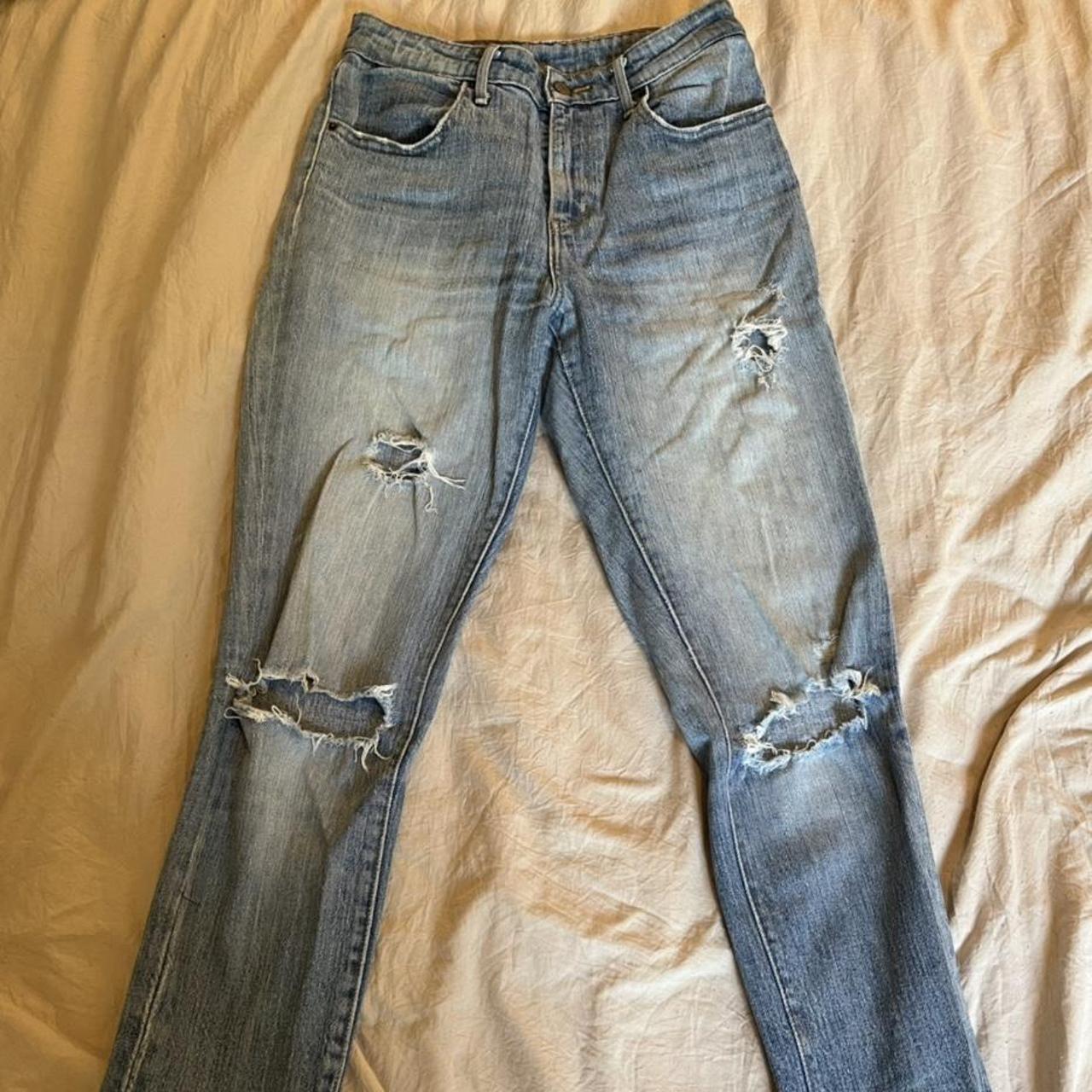 Levi high rise denim ripped jeans Waist 26... - Depop