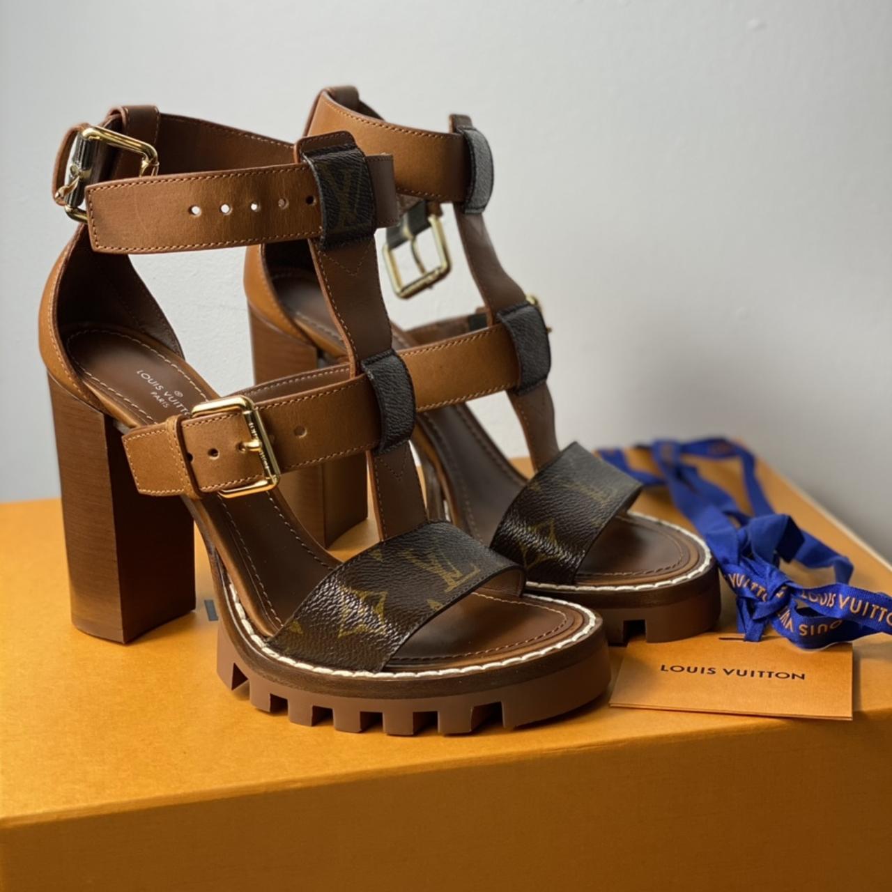 Genuine Louis Vuitton star trail sandals, size 4 but - Depop