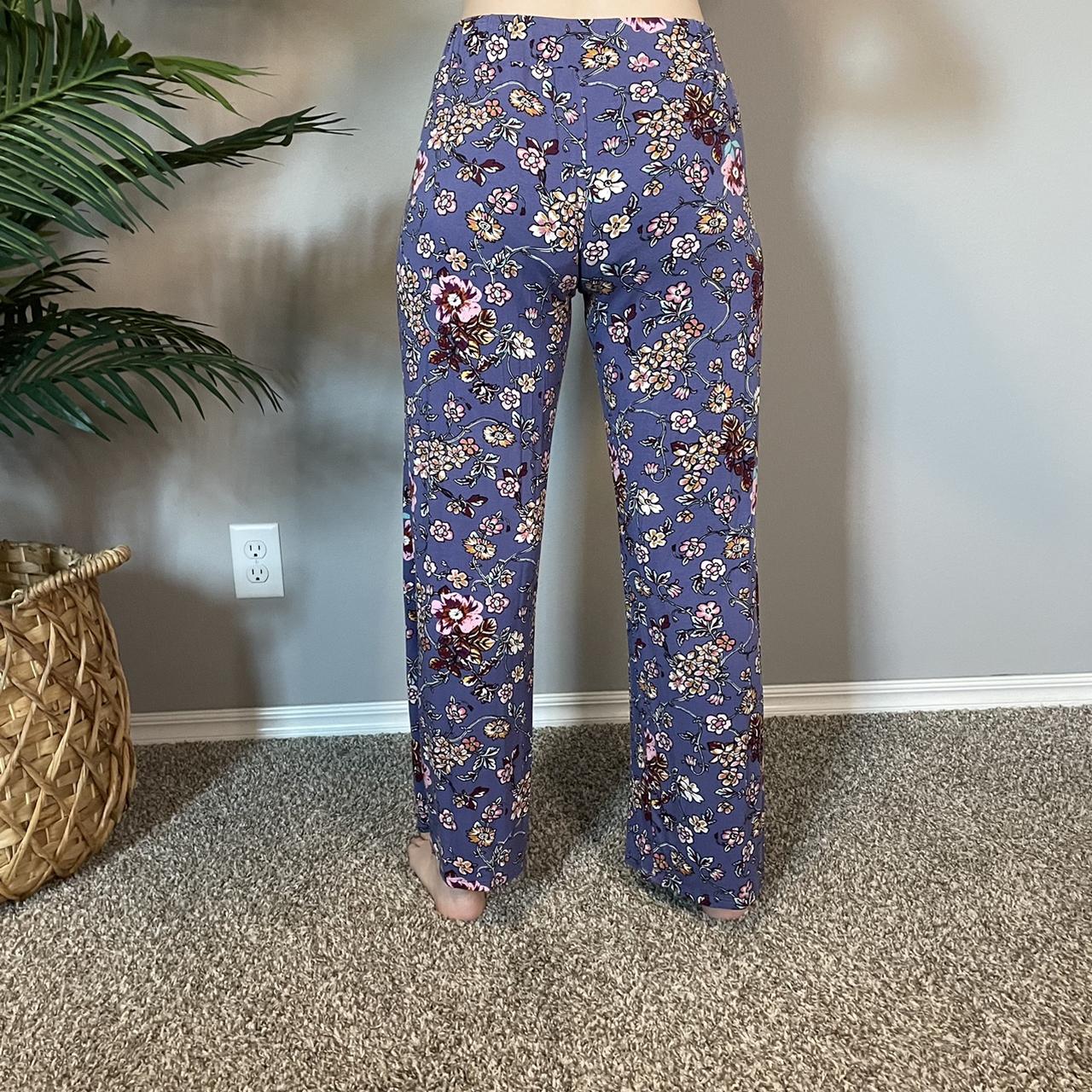 💜Purple floral pants ♡ Size S ♡ Super flowy and... - Depop