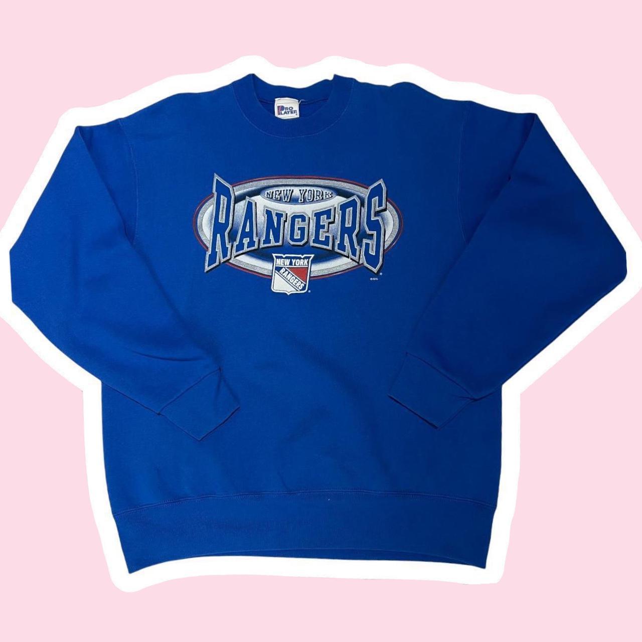 Royal blue NY Rangers USA college crew neck... - Depop