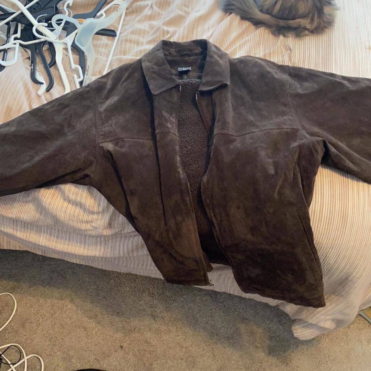 incredible vintage sherpa lined brown leather... - Depop