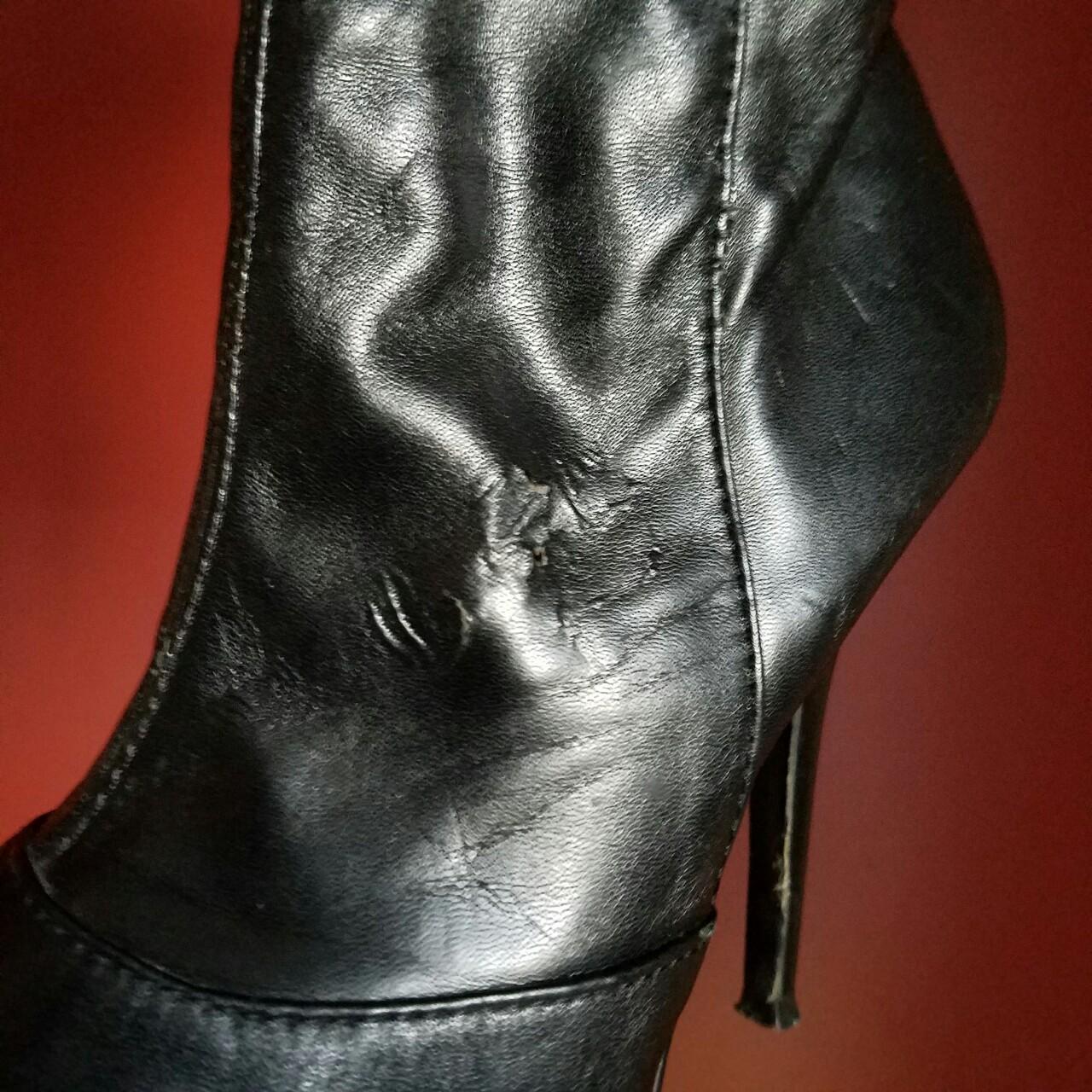 Super high killer dominatrix black zip up boots with... - Depop