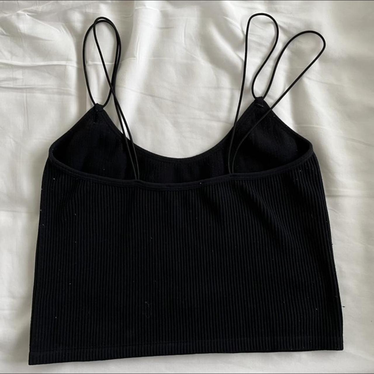 Zara crop top, spaghetti strap, ribbed, stretchy,... - Depop