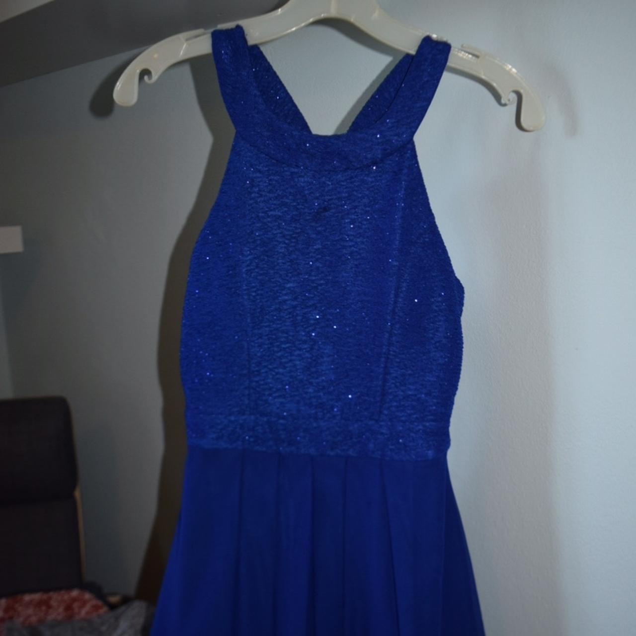 macy's blue homecoming dress