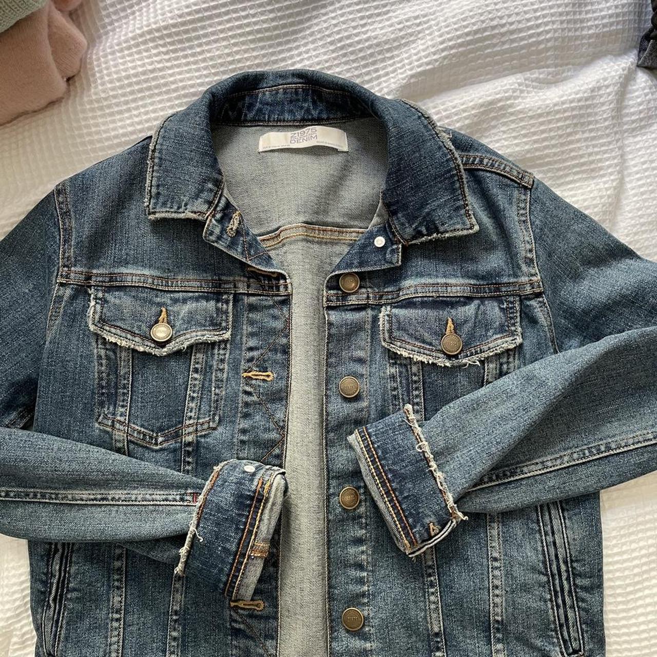 Zara Women's Navy and Blue Jacket | Depop