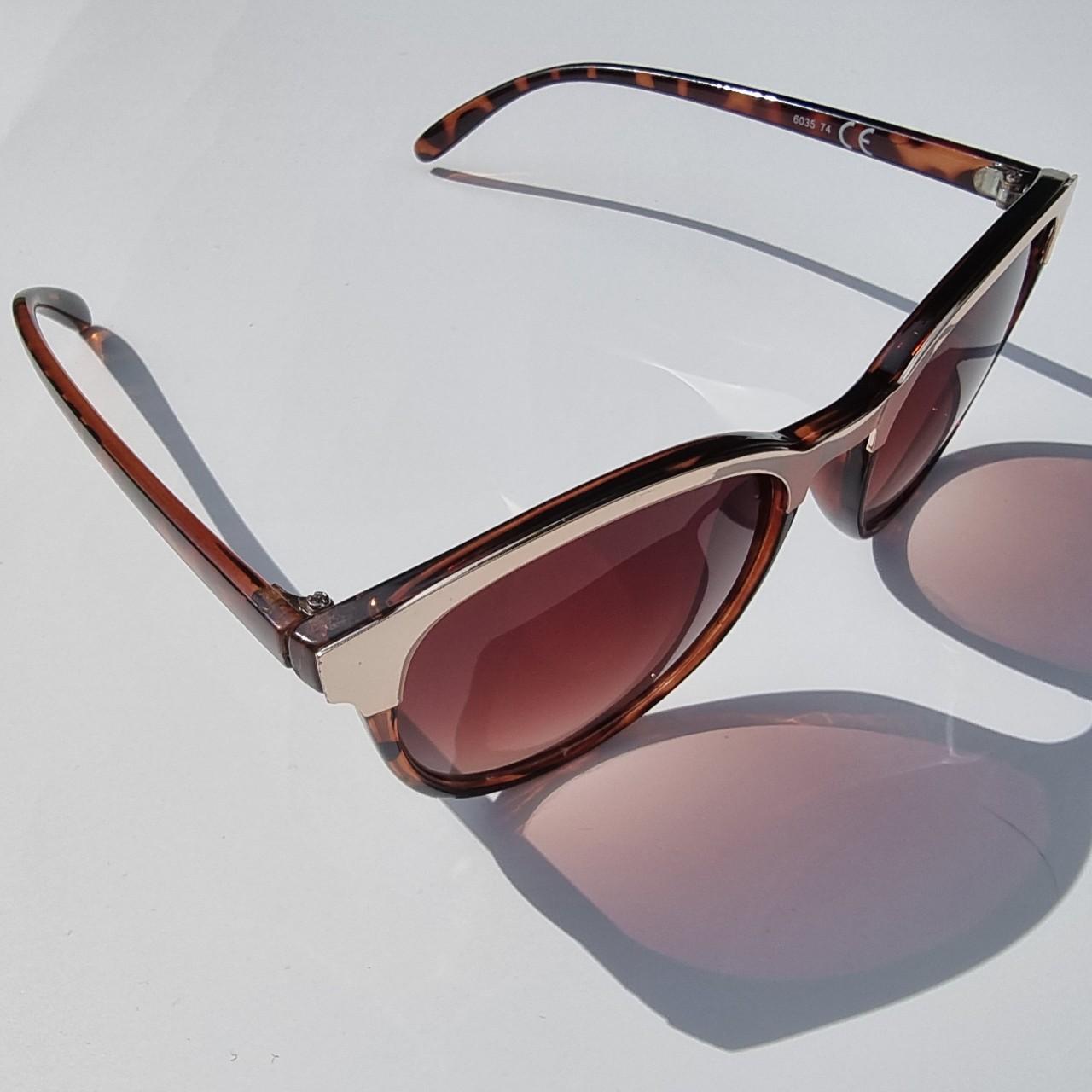Women's Brown and Gold Sunglasses (4)