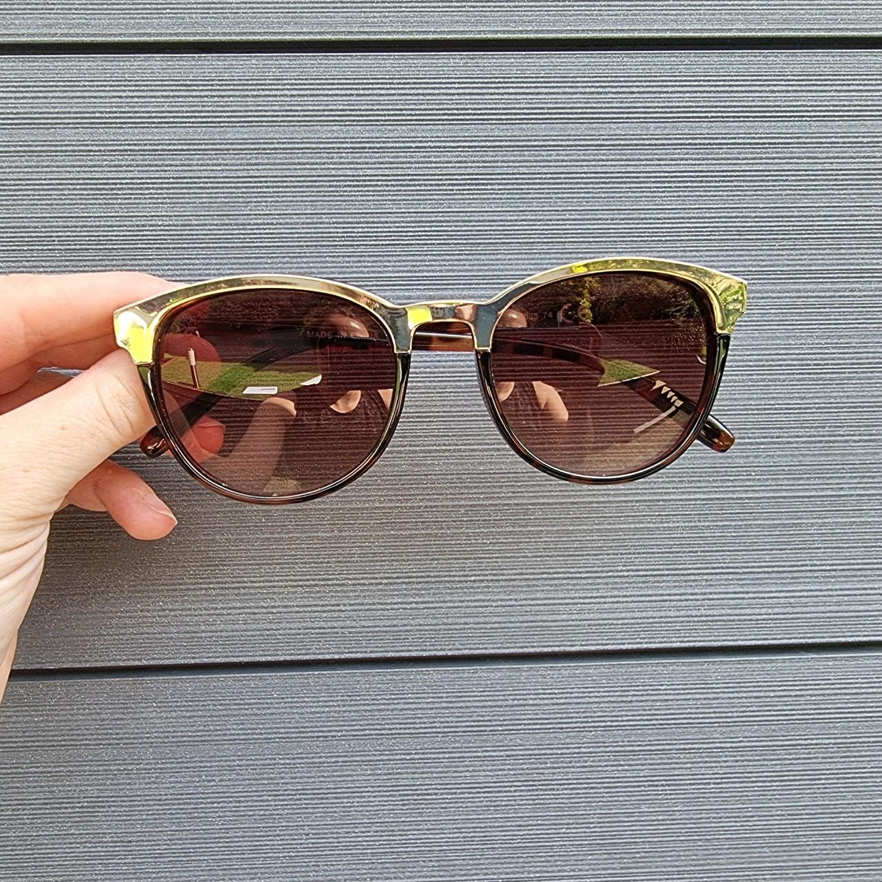 Women's Brown and Gold Sunglasses