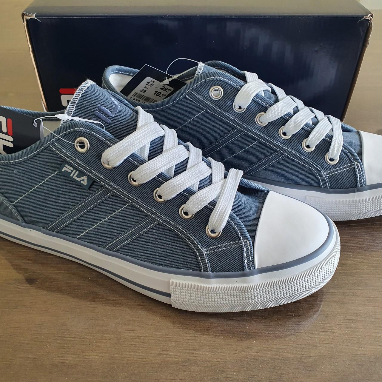 Fila Trainers in denim blue Brand new with Tags and... - Depop