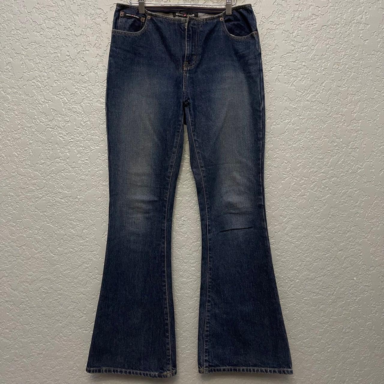 DKNY Vintage Bell Bottom No Waist Jeans Tall Size... - Depop