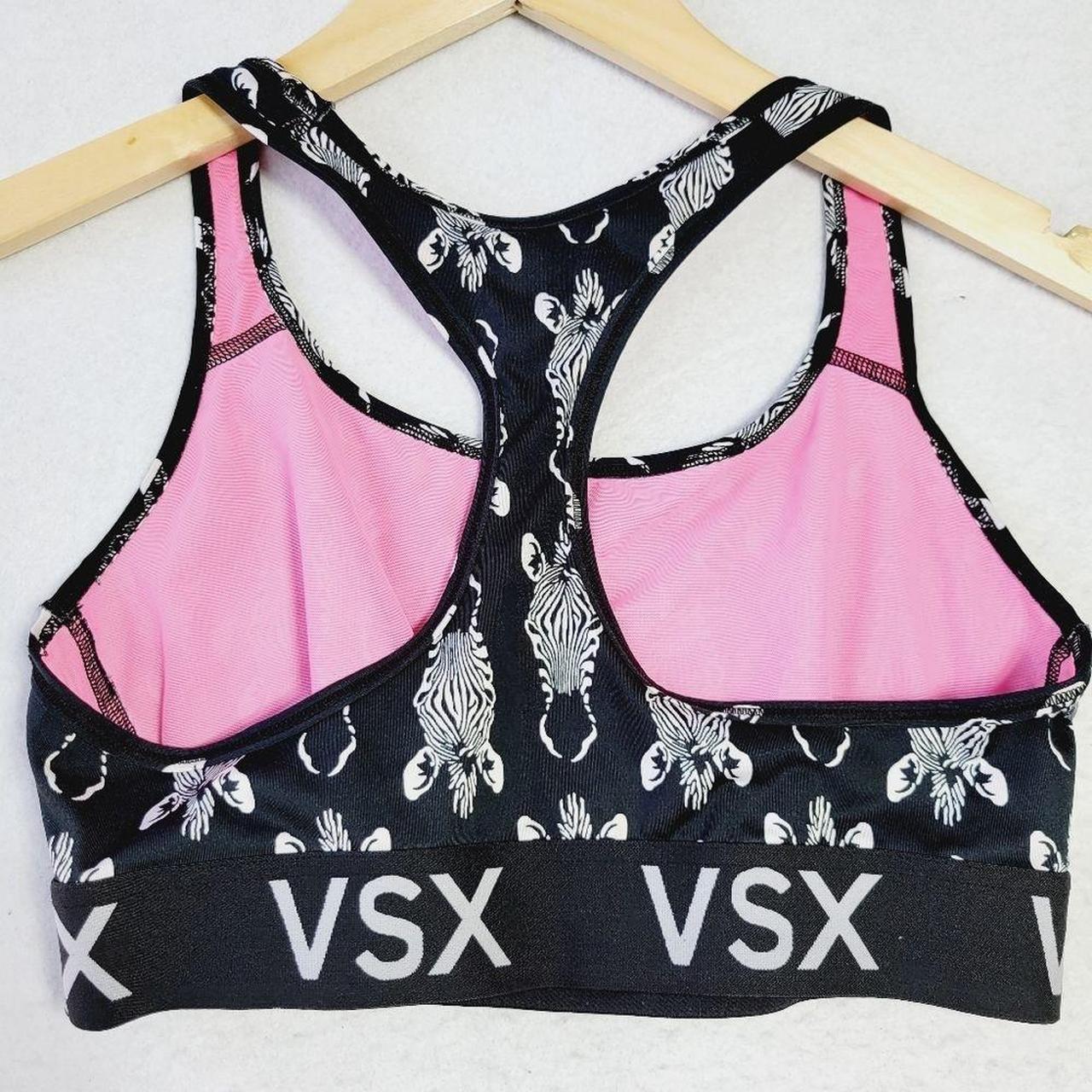 Vsx Victoria Secret Sports Bra Racerback Zebra Black Depop 