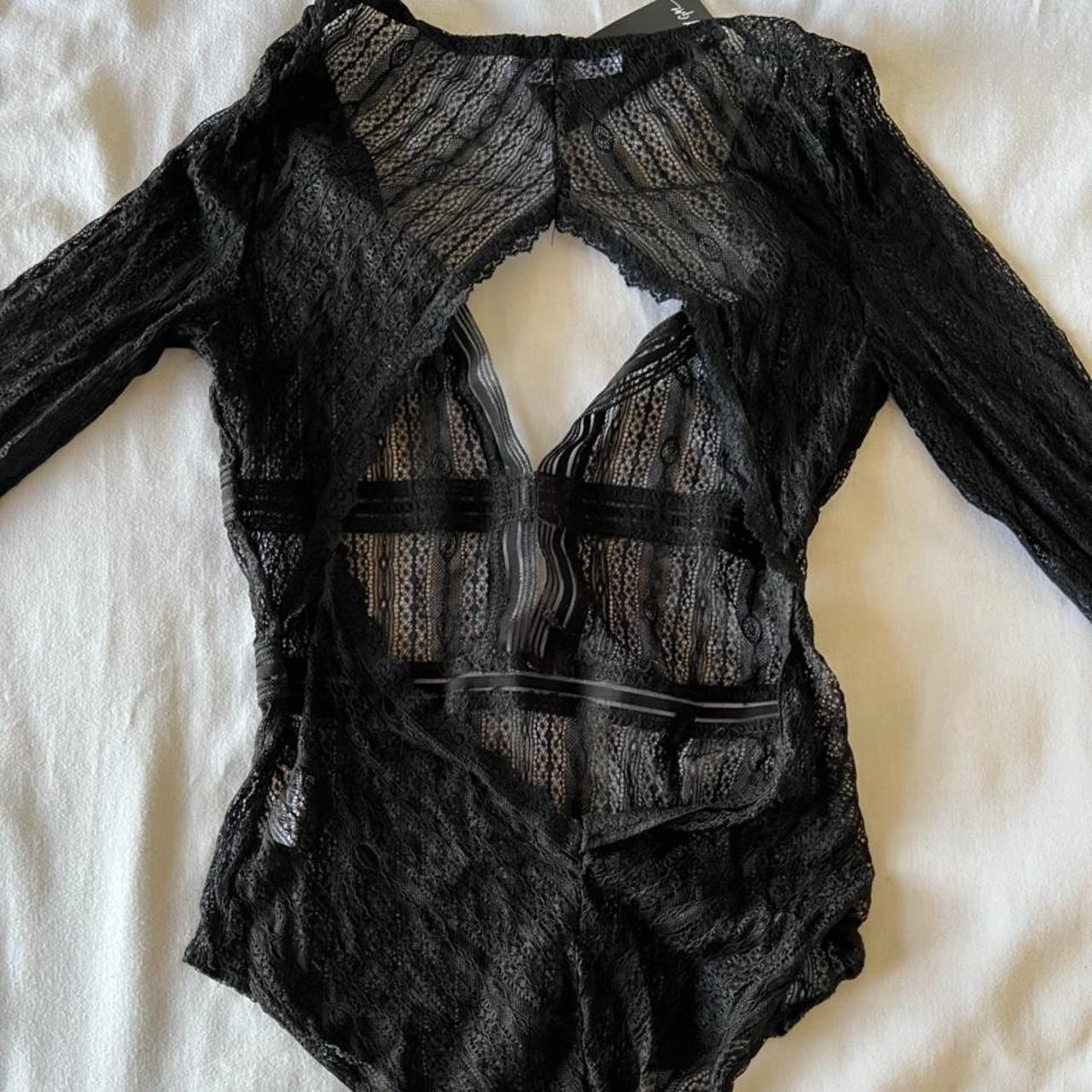 Nasty Gal Women's Black Bodysuit | Depop