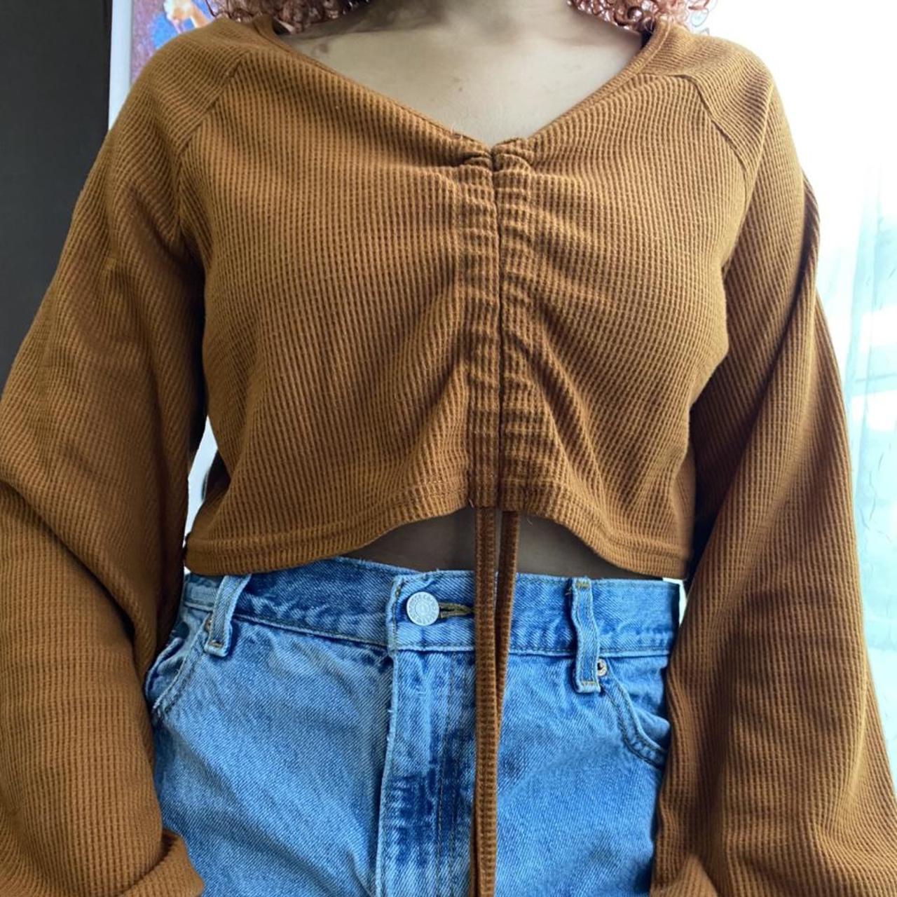 ruched drawstring sweater