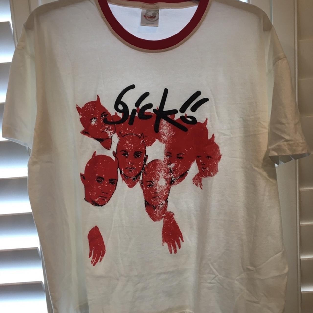 Men's White and Red T-shirt | Depop