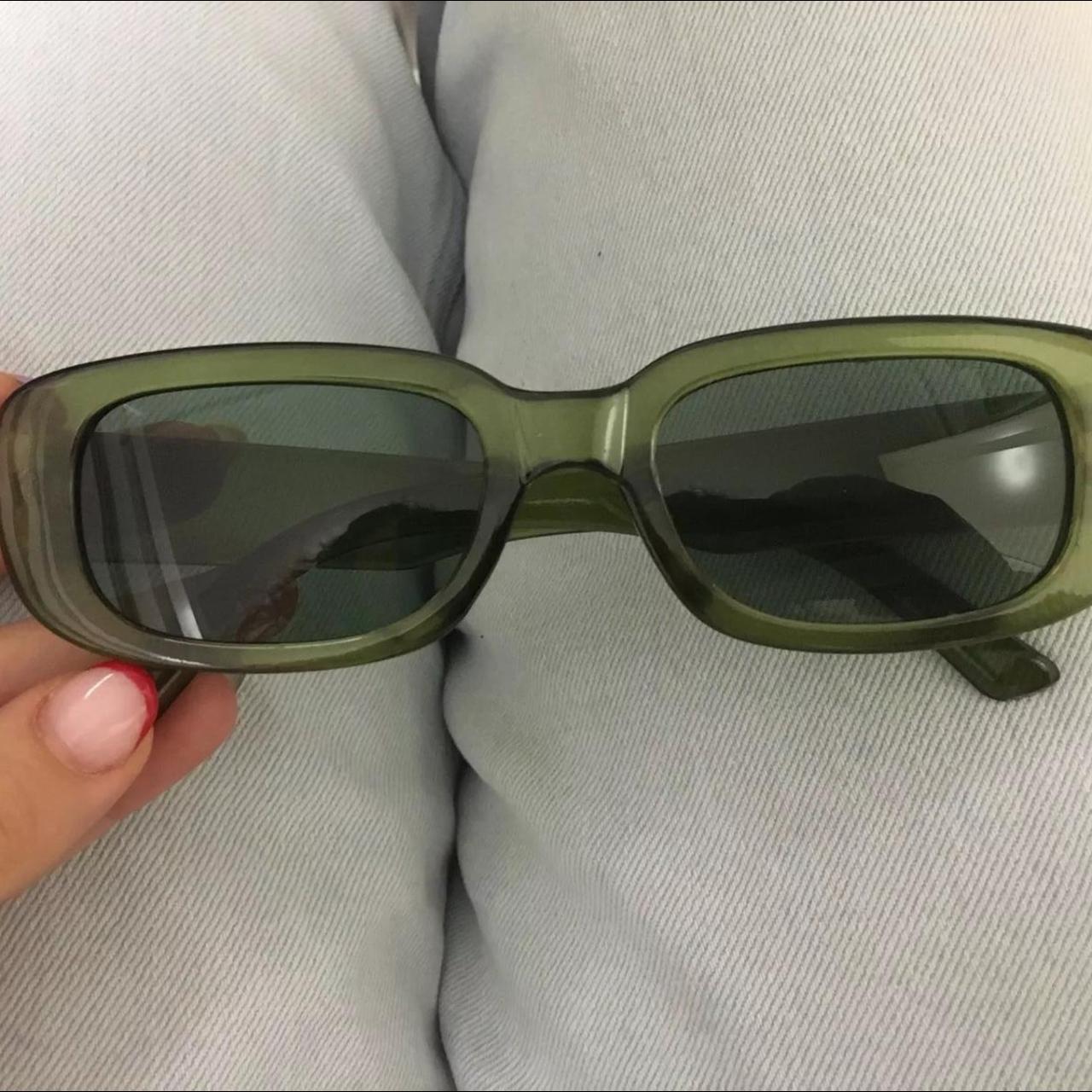 Green Small Rectangle Sunglasses Women and men... Depop