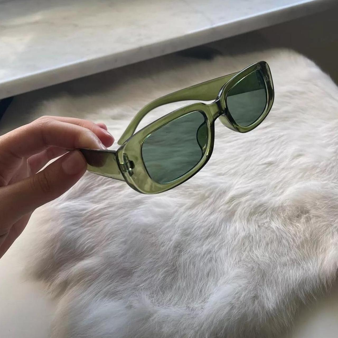 Green Small Rectangle Sunglasses Women and men... Depop