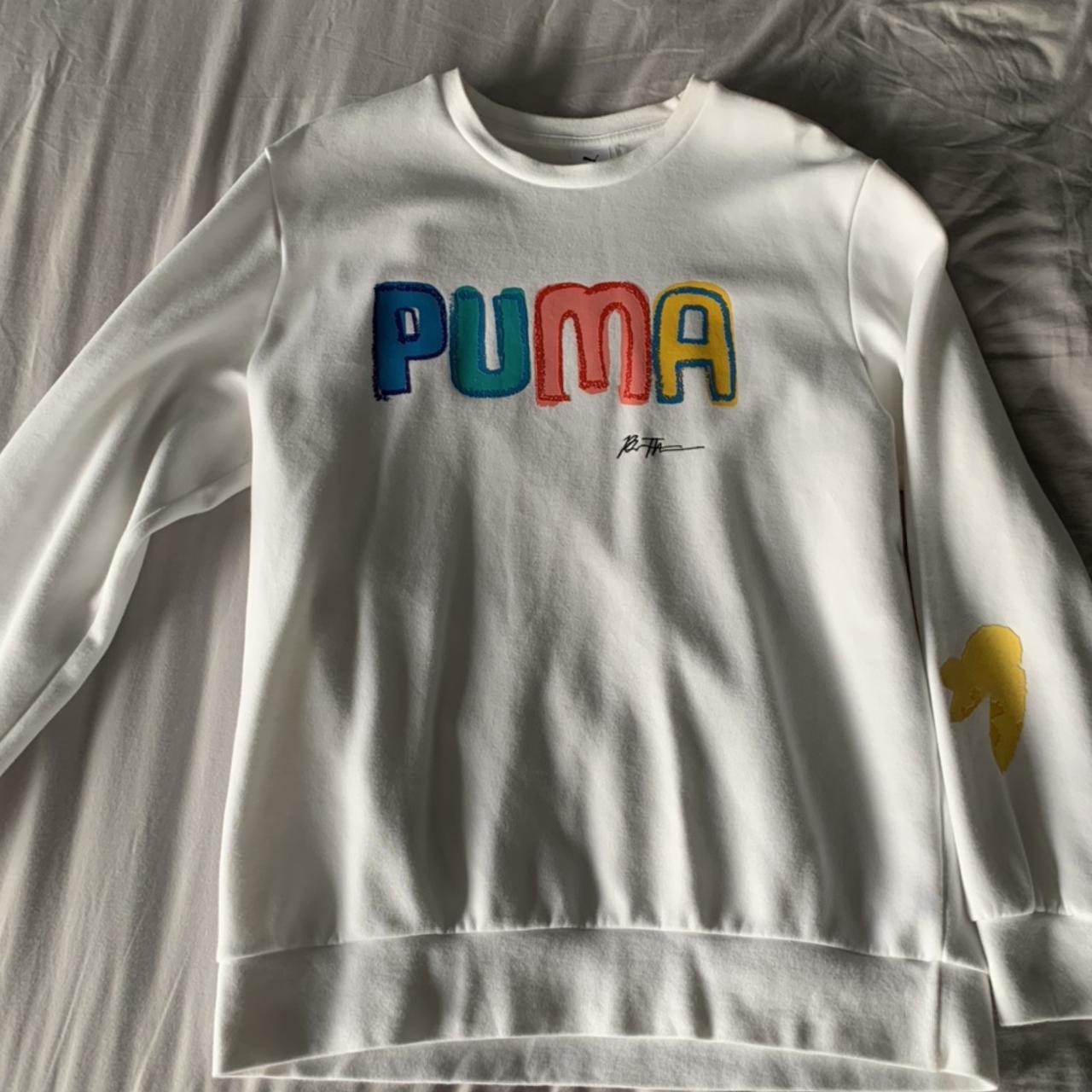 Puma x Bradley Theodore white sweatshirt with... - Depop