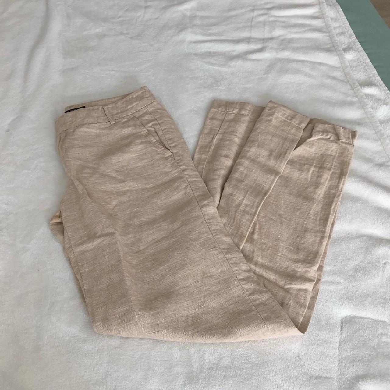 Low rise linen pants perfect for fall Waist: 13in... - Depop