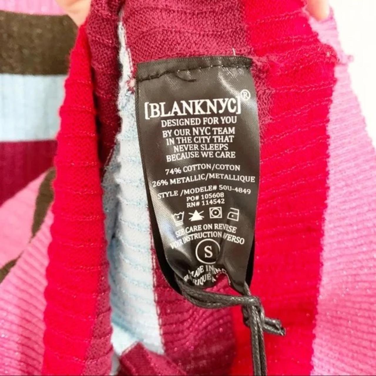 Blank NYC Women's Pink and Blue Sweatshirt Depop