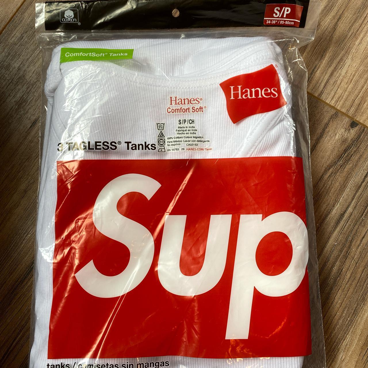 Supreme x Hanes “Wife Beater” Tanks MENS SIZE... - Depop