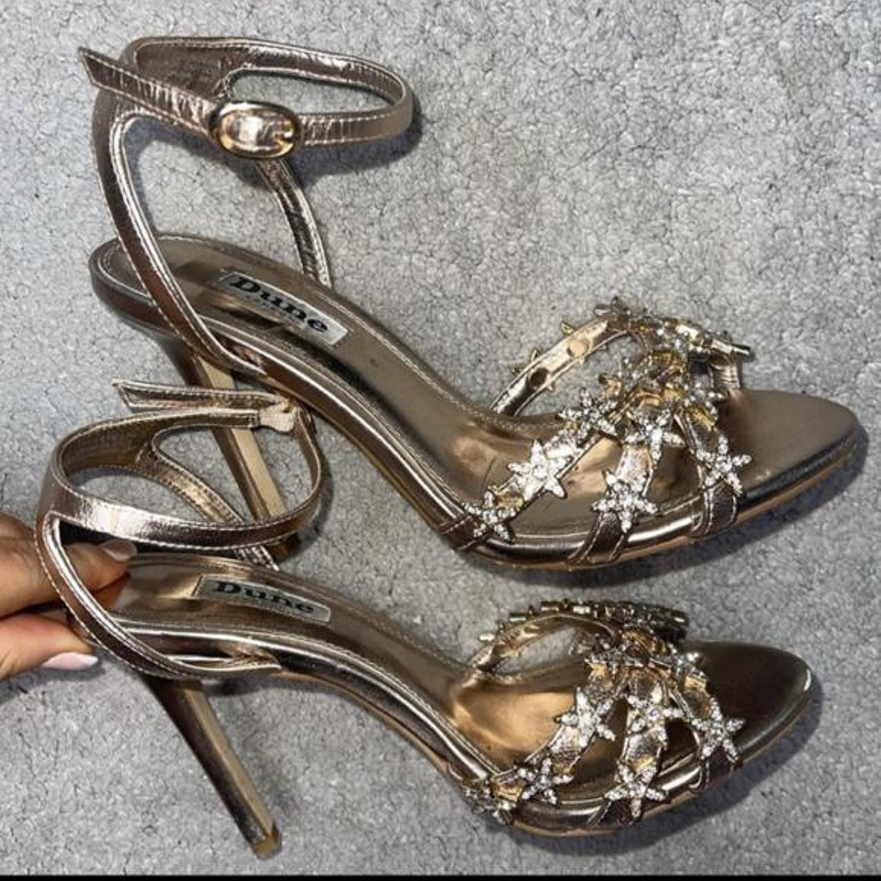 Dune gold star heels . Worn once for prom so pretty... - Depop