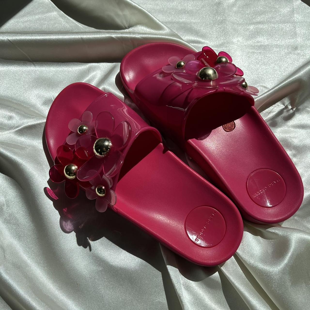 Marc Jacobs Women's Pink Slides | Depop