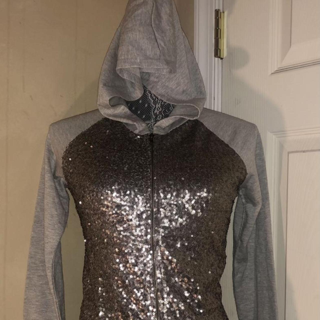 Delia's Women's Grey and Silver Hoodie (2)
