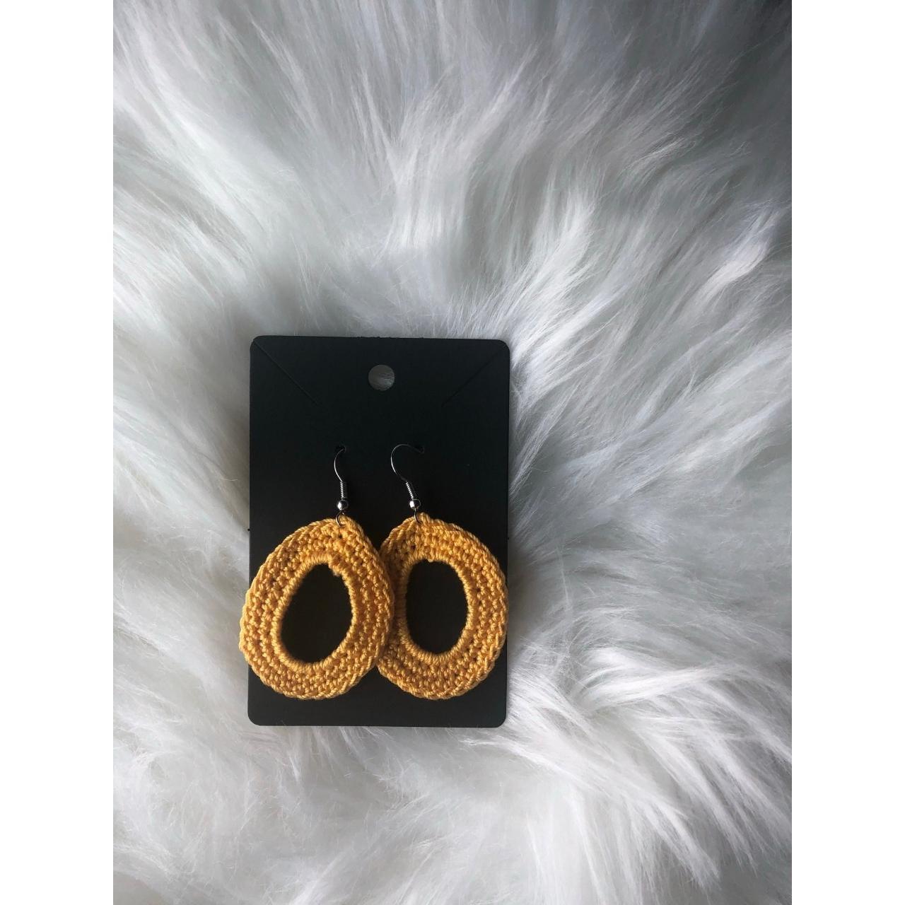 Brand New Handmade Crochet Earring Yellow Dangle/... Depop