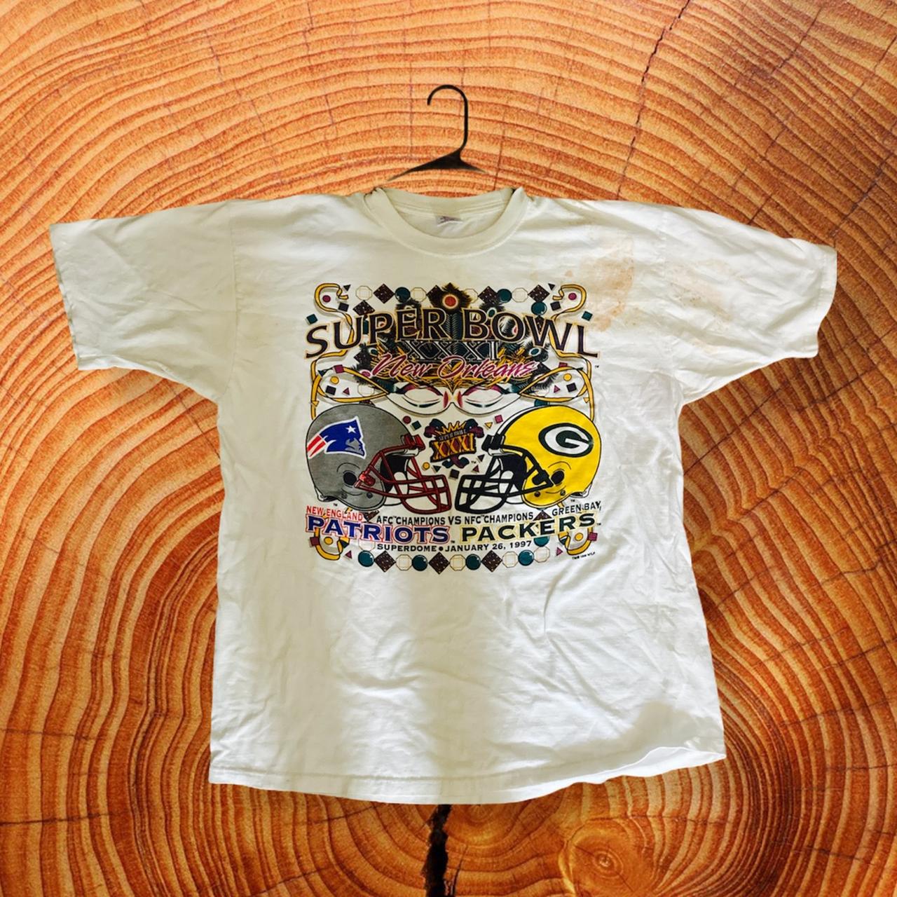 Vintage Green Bay Vs New England Patriots Super Bowl - Depop