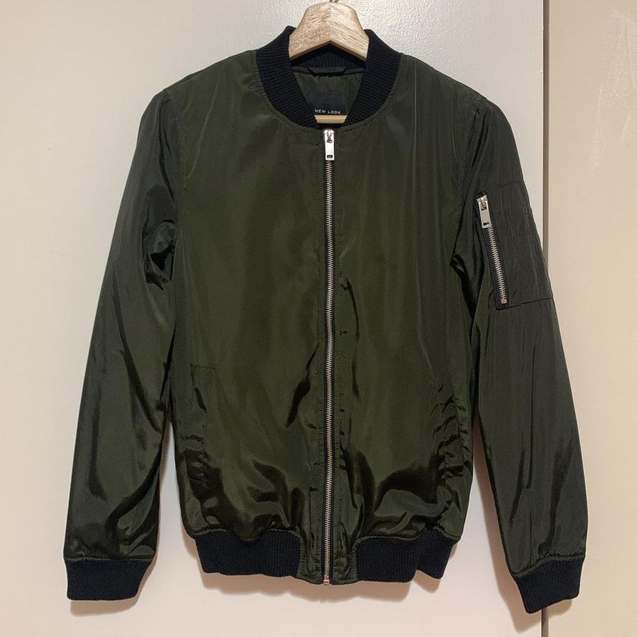 Olive Green Padded Bomber Jacket Only wore a few... - Depop