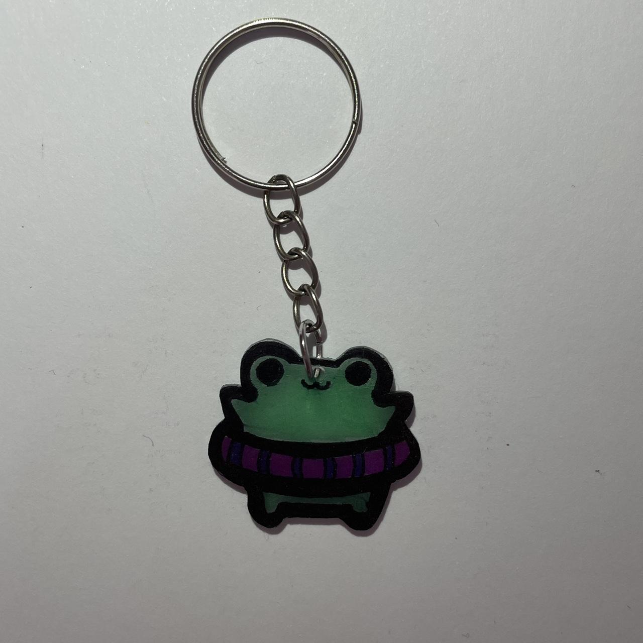 Cute frog Keychain! The frog is about an inch tall,... - Depop