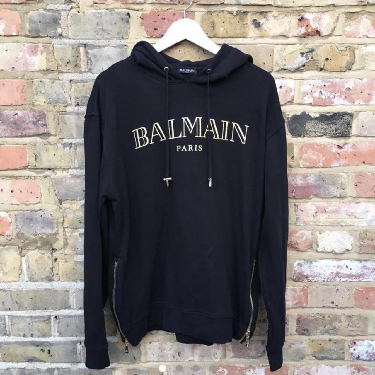 Black Balmain hoodie 8/10 condition Open to offers... - Depop