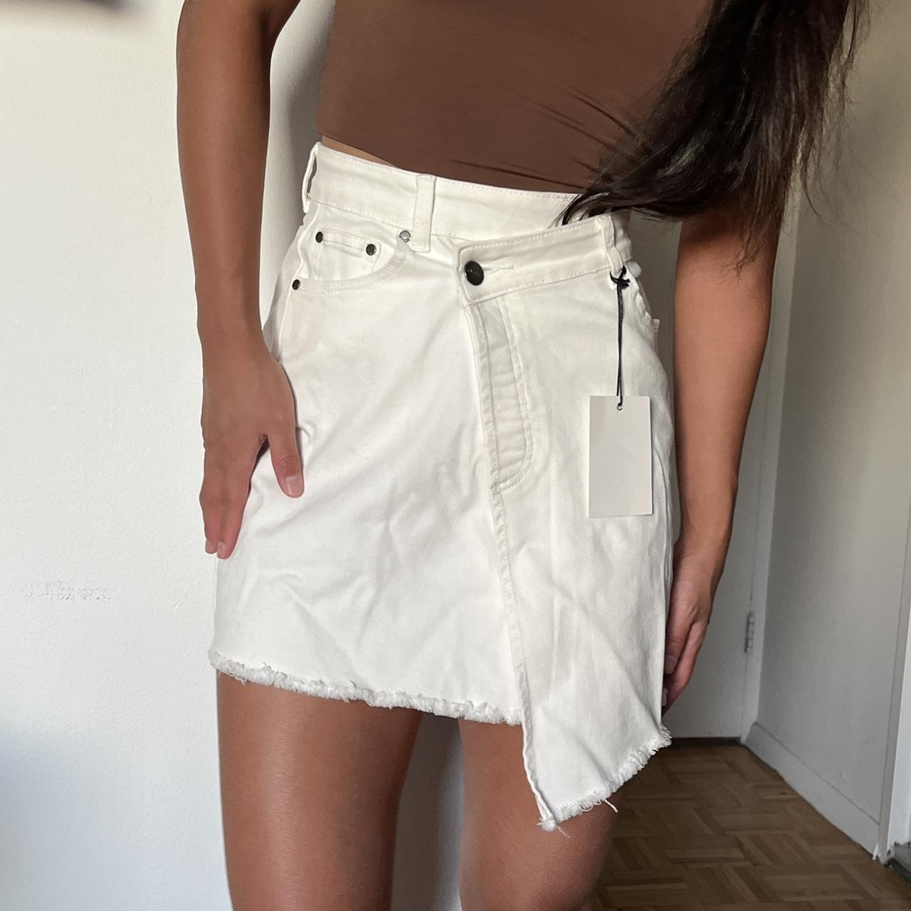 NWT White Asymmetrical Skirt Cute Depop