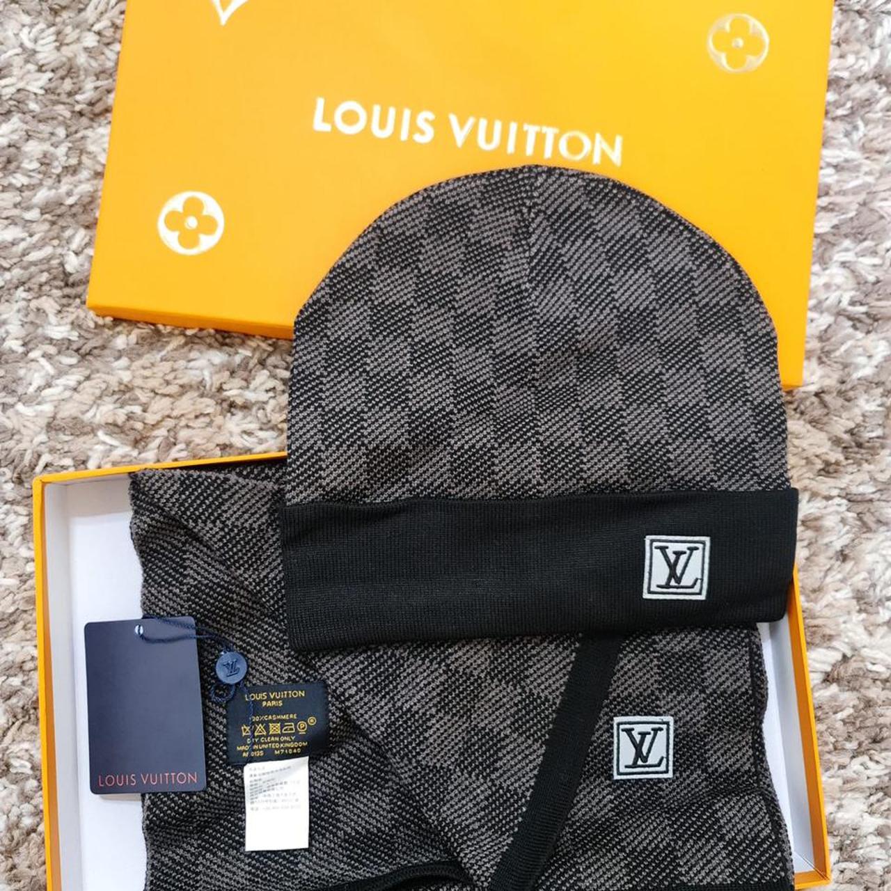 Lv beanie and scarf in very good condition brand new - Depop