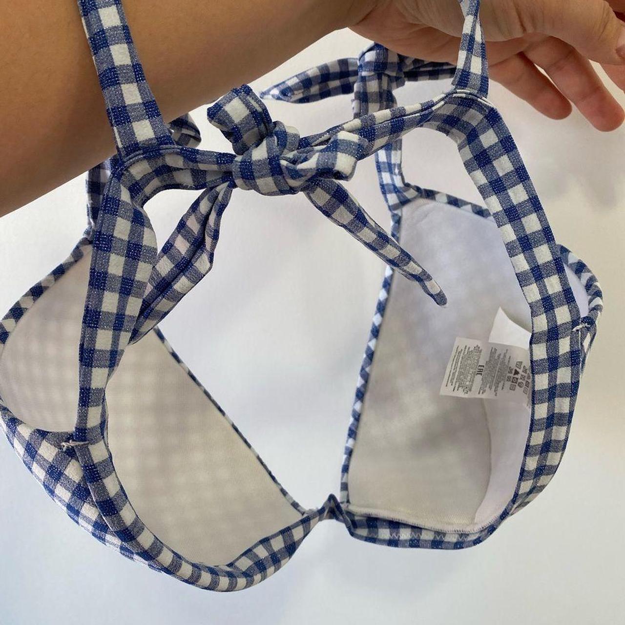 Calzedonia Women's Blue and White Bikiniandtankinitops Depop