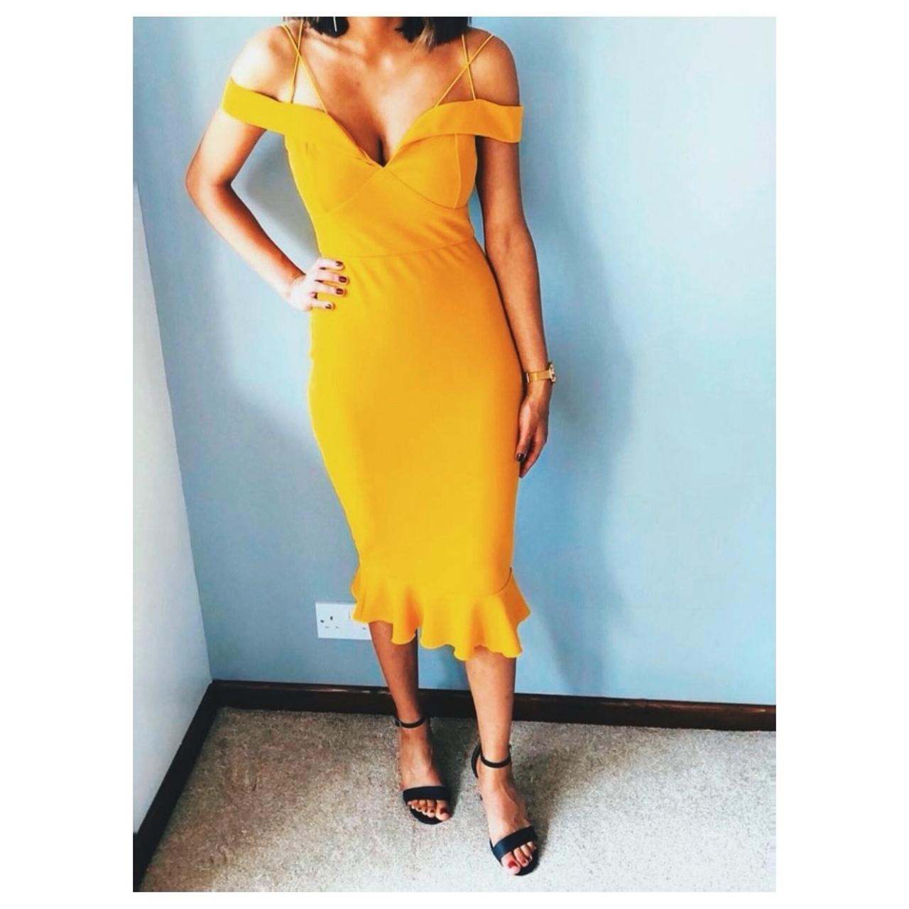 Fitted shop mustard dress