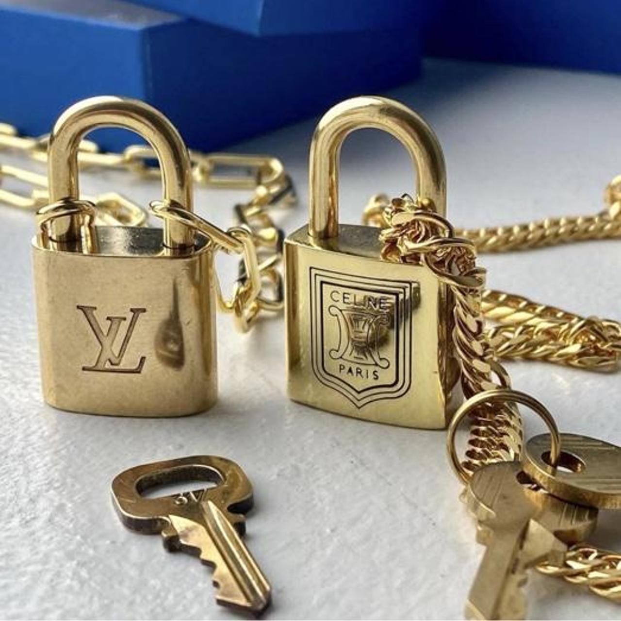 Louis Vuitton Lock and Key Gold Necklace, Vintage LV