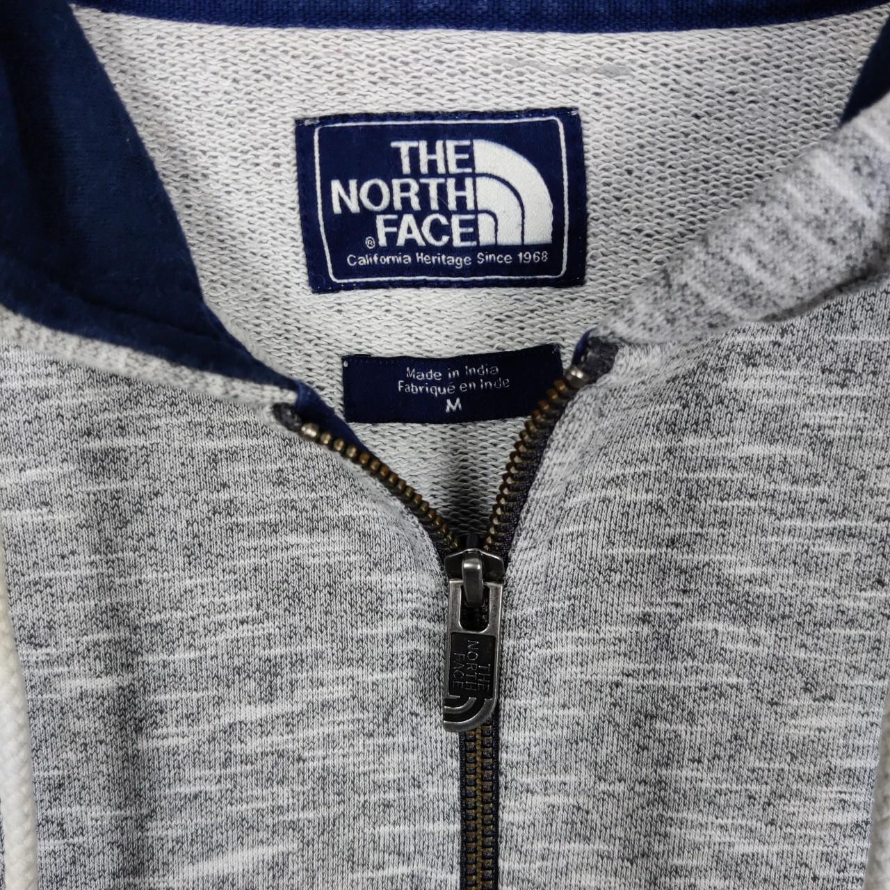 The North Face Men's Full Zip Grey Hoodie Size... - Depop