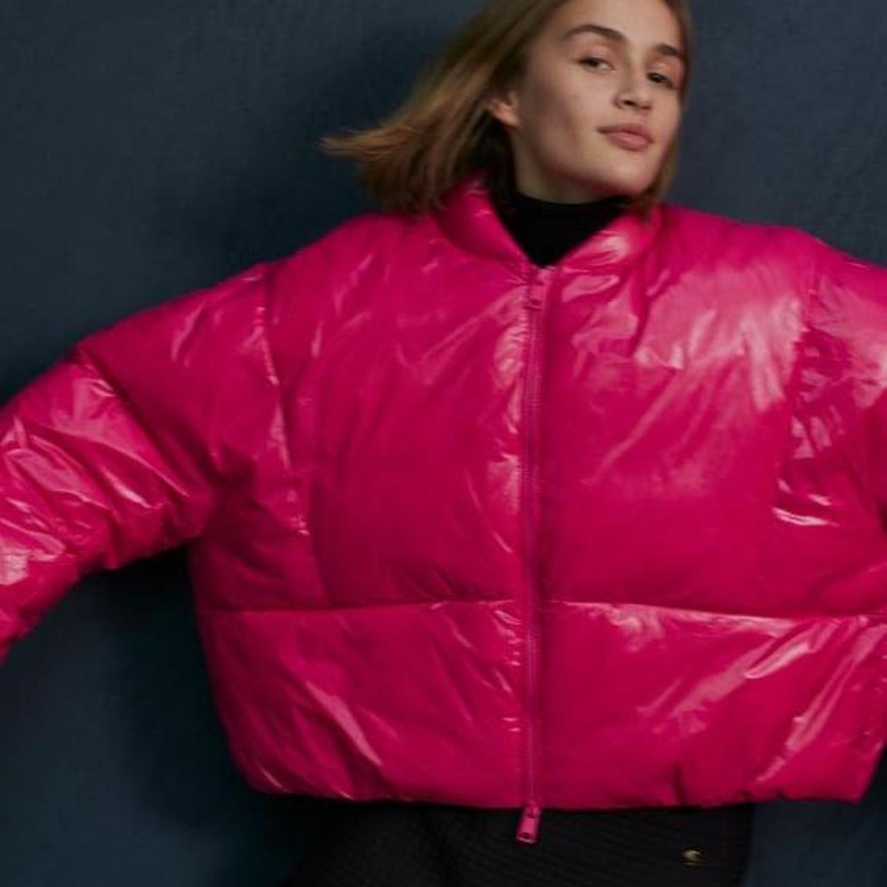 Zara Women's Pink Coat Depop