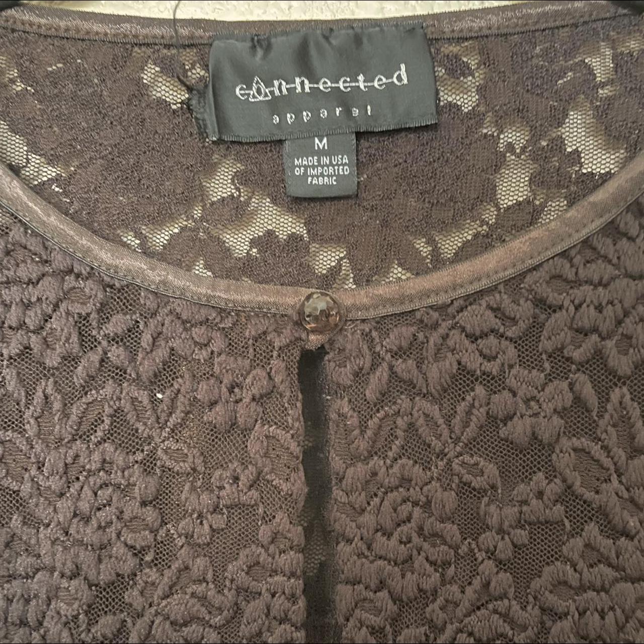 Brown lace cardigan Brown lace cardigan in a... Depop